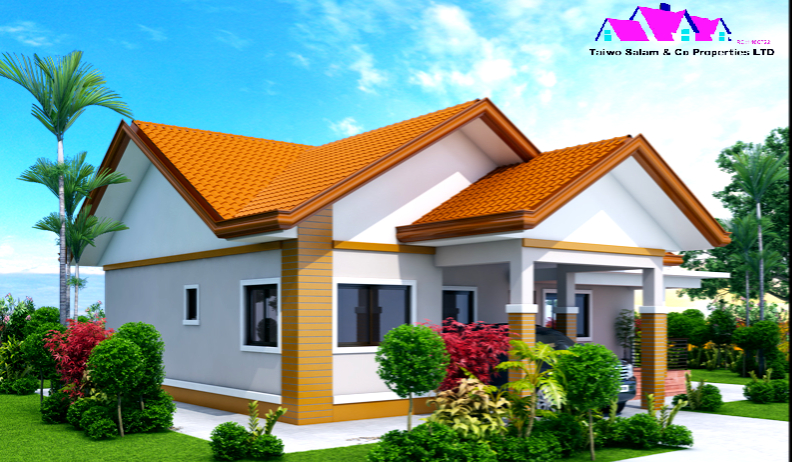 3 bedroom bungalow design with land size between 300sqm and above